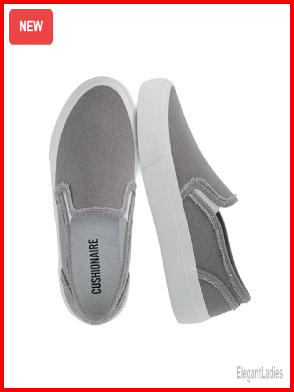 CUSHIONAIRE Fulton Canvas Slip On Sneakers Memory Foam Walking Shoes